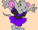 Desenho Rata com vestido pintado por Pig
