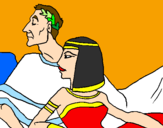 Desenho César e Cleopatra pintado por Mari