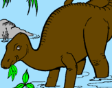 Desenho Dinossauro a comer pintado por Era dos Dinossalros