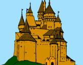 Desenho Castelo medieval pintado por miriam e.p