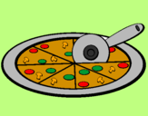 Desenho Pizza pintado por Dri Franco