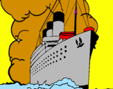 Desenho Barco a vapor pintado por navio lindo