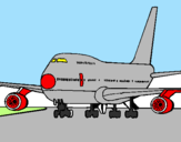 Desenho Avião em pista pintado por edu