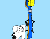 Desenho Dentes e escova de dentes pintado por michi