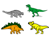 Desenho Dinossauros de terra pintado por caua