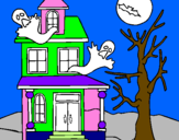 Desenho Casa do terror pintado por lilica