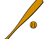 Desenho Bastão de basebol e bola pintado por rafa