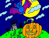 Desenho Paisagem Halloween pintado por felipe xavier