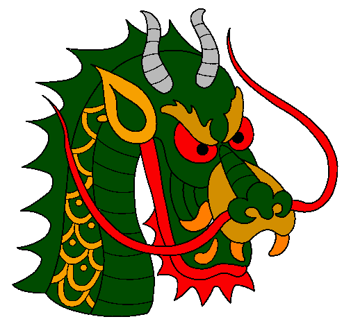 Desenho Cabeça de dragão pintado por dragon