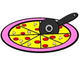 Desenho Pizza pintado por Pati