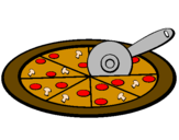 Desenho Pizza pintado por rebeca