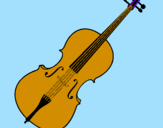 Desenho Violino pintado por flor de lis