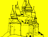 Desenho Castelo medieval pintado por castelo amarelo