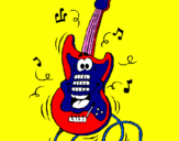 Desenho Guitarra pintado por bi
