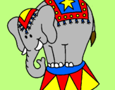 Desenho Elefante a actuar pintado por fixarolas