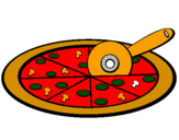 Desenho Pizza pintado por larissa carletty