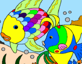 Desenho Peixes pintado por rômulo