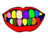 Desenho Boca e dentes pintado por DIDINHA