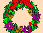Desenho Coroa de flores natalícias pintado por gabi