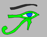 Desenho Olho de hórus pintado por caroline