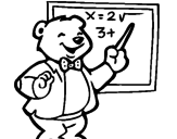 Desenho Professor urso pintado por sandra