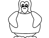 Desenho Pinguim pintado por bosta