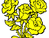 Desenho Ramo de rosas pintado por castelo amarelo