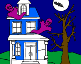 Desenho Casa do terror pintado por leticia vieira