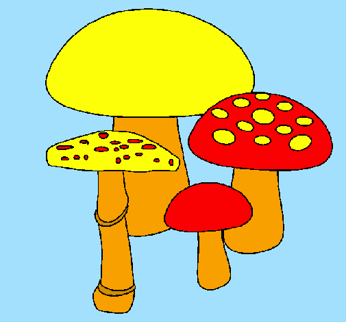 Desenho Cogumelos pintado por Rita