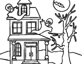 Desenho Casa do terror pintado por Marcia