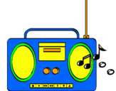 Desenho Radio cassette 2 pintado por larissa carletty