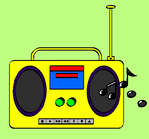 Desenho Radio cassette 2 pintado por radios
