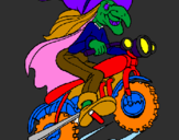 Desenho Bruxa numa moto pintado por MARCOS
