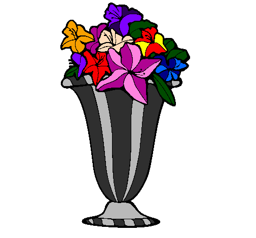 Desenho Jarro de flores pintado por vaso