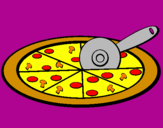 Desenho Pizza pintado por rafaela