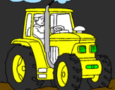 Desenho Tractor em funcionamento pintado por luiz