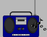 Desenho Radio cassette 2 pintado por iara