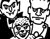 Desenho Personagens Halloween pintado por dudu