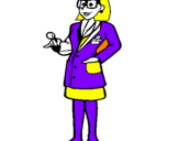 Desenho Doutora com óculos pintado por bibi