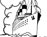 Desenho Barco a vapor pintado por gabriela