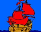 Desenho Barco pintado por lig