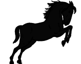 Desenho Cavalo a saltar pintado por Cavalo preto