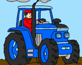 Desenho Tractor em funcionamento pintado por matheus