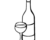 Desenho Vinho pintado por garrafa