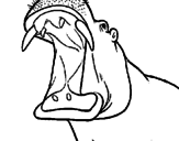 Desenho Hipopótamo com a boca aberta pintado por igor