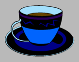 Desenho Taça de café pintado por gate