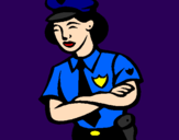 Desenho Mulher polícia pintado por patricia