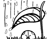Desenho Joaninha protegida da chuva pintado por alisson