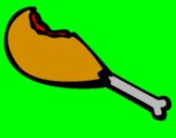 Desenho Coxas de frango pintado por margarida