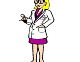 Desenho Doutora com óculos pintado por Pooh